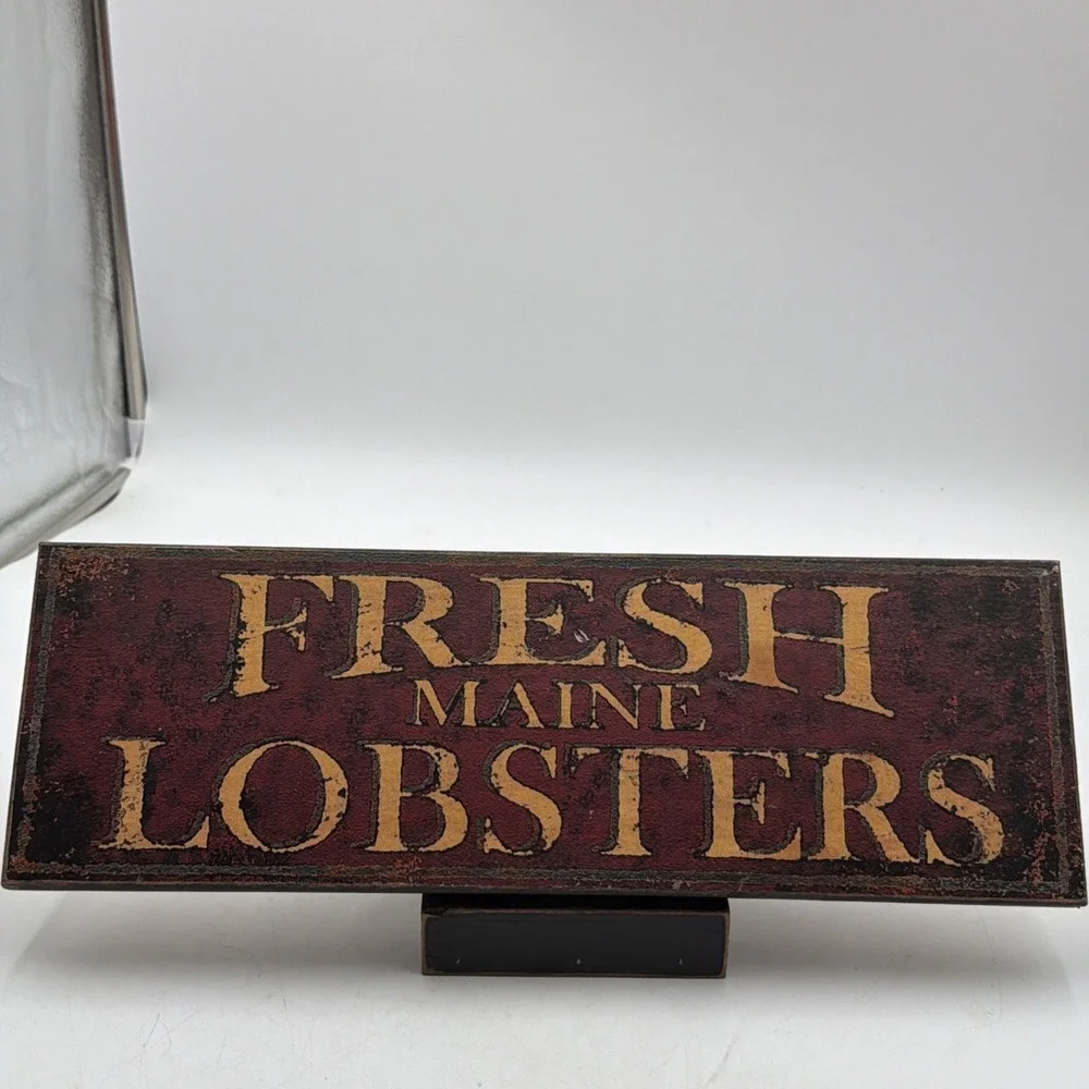 Vintage LL Bean Store Sign Fresh Maine Lobsters  16